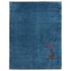 Authentic Handwoven Persian Minimalist Gabbeh Rug - Solid Navy Blue Wool