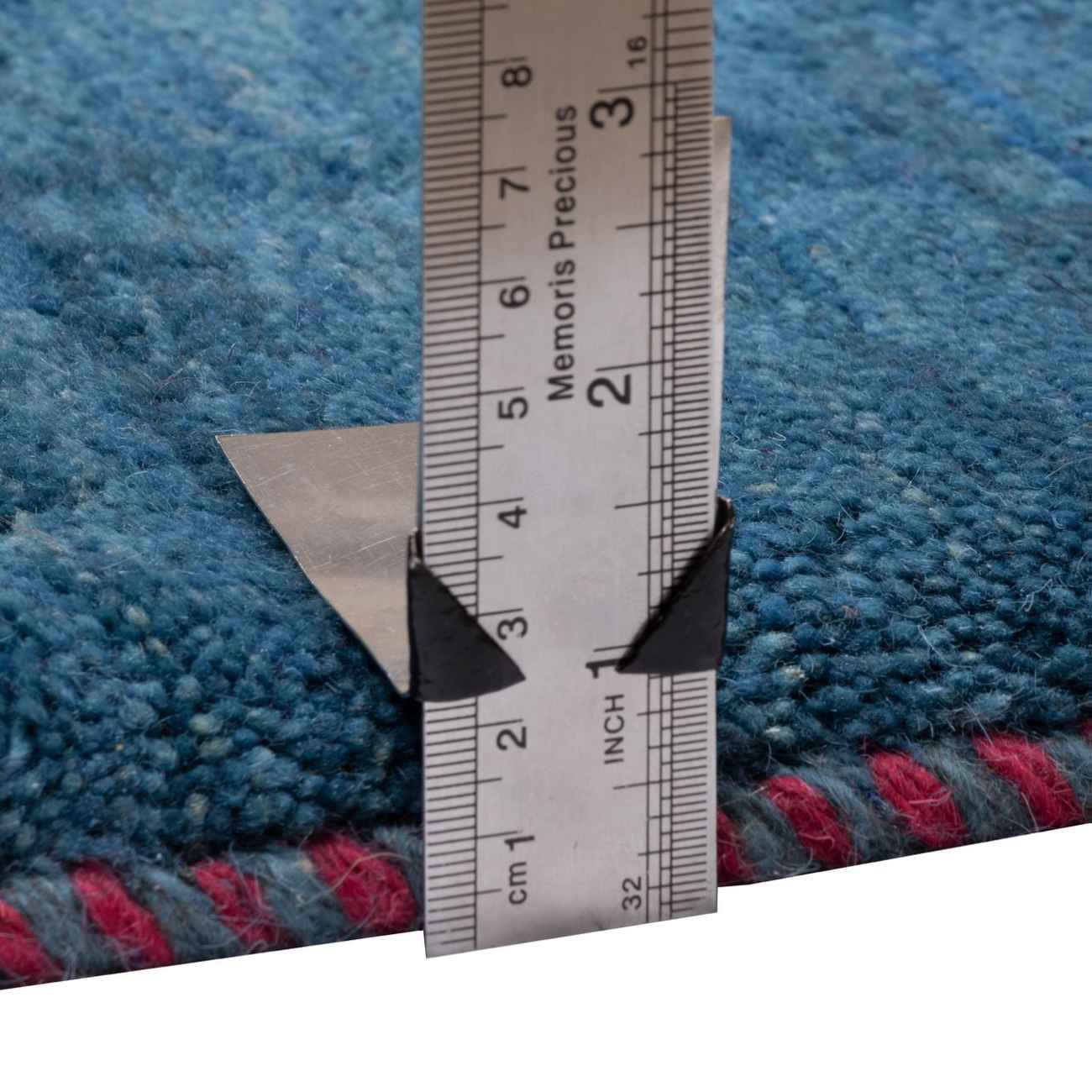 Authentic Handwoven Persian Minimalist Gabbeh Rug – Solid Navy Blue Wool
