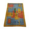 Handwoven Persian Kheshti Gabbeh Rug - Geometric Yellow Wool