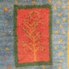 Handwoven Persian Kheshti Gabbeh Rug - Geometric Yellow Wool