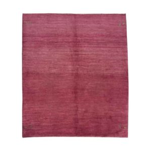 Handwoven Persian Minimalist Gabbeh Rug – Solid Red Wool