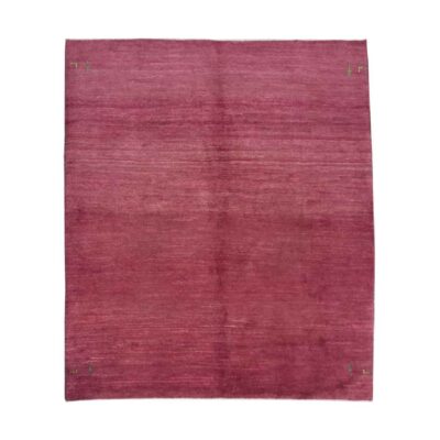 Handwoven Persian Minimalist Gabbeh Rug - Solid Red Wool