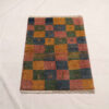 Handwoven Persian Geometric Gabbeh Rug - Checkered Animal Motifs - Orange Wool