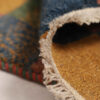 Handwoven Persian Geometric Gabbeh Rug - Checkered Animal Motifs - Orange Wool