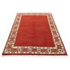 Handwoven Persian Minimalist Gabbeh Rug - Floral Bordered Red Wool