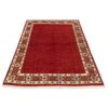 Handwoven Persian Minimalist Gabbeh Rug - Floral Bordered Red Wool