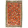 Handwoven Persian Kheshti Gabbeh Rug - Geometric Orange Wool