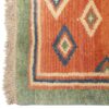 Handwoven Persian Kheshti Gabbeh Rug - Geometric Orange Wool