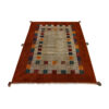 Handwoven Persian Kheshti Gabbeh Rug - Geometric Maroon - Wool Blend
