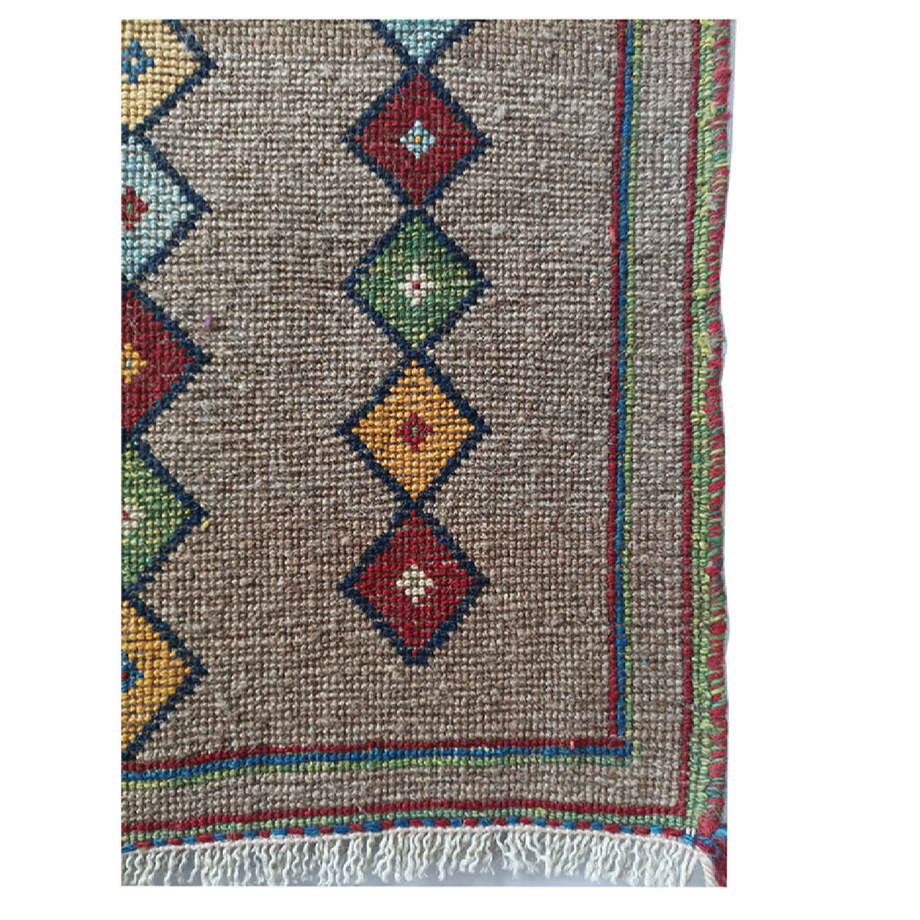 Handwoven Persian Kheshti Gabbeh Rug – Geometric Brown Wool