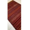Maroon Striped Kilim Rug from Ghoochan - Handwoven Persian Wool