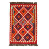 Red Isfahan Qashqai Geometric Kilim Rug - Handwoven Persian Wool