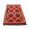 Red Isfahan Qashqai Geometric Kilim Rug - Handwoven Persian Wool