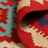 Red Isfahan Qashqai Geometric Kilim Rug - Handwoven Persian Wool