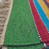 Green Striped Kilim Rug from Lorestan - Handwoven Persian Wool