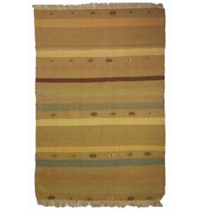 Cream Striped Kilim Rug from Fars – Traditional Handwoven Persian Wool