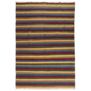 Fars Striped Kilim Rug – Authentic Handwoven Persian Wool Traditional