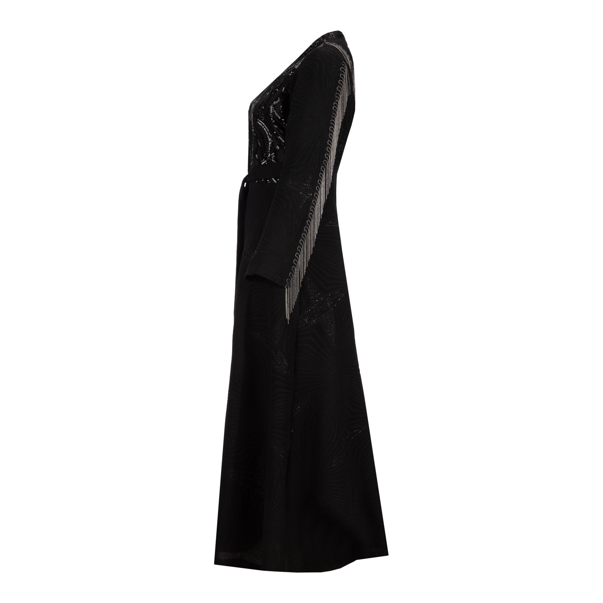Persian Manto for Women with Black Crepe Fabric Model Pargol