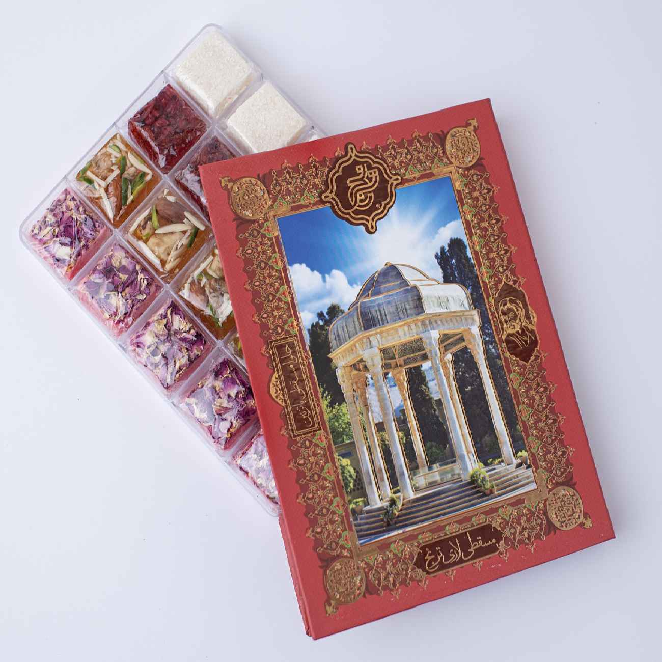 Persian Masghati Halva Mixed Four Flavor with Hafez Design Box (x7)