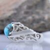 Persian Neyshabur Turquoise Silver Ring for Men Model Drop