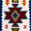 Persian Rug Table Runner Handwoven in Qashqai Style Geometric White