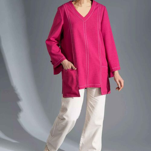Women's Persian Tunic Top with Pockets in Polyester Model Shinza