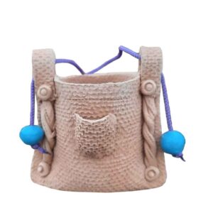 Pottery Makeup Brush Holder Handcrafted in Gunny Bag Design (x2)