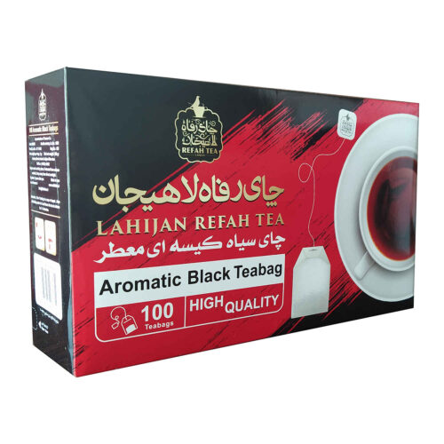 Premium Iranian Lahijan Refah Aromatic Black Tea Bags, 3 Packs of 100