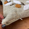 Punch Needle Cushion Cover - Embroidered Leaves Cream Design (Set of 2)