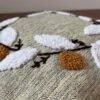 Punch Needle Cushion Cover - Embroidered Leaves Cream Design (Set of 2)