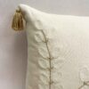 Punch Needle Cushion Cover - Embroidered Long Leaves Cream Design