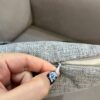 Punch Needle Cushion Cover - Embroidered Heart Shapes Gray Design