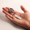 Steel Persian Keychain - Romantic Calligraphy Take Care Model