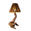 Rustic Wooden Log Table Lamp Handcrafted Elegance for Home Decor