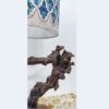 Rustic Persian-Inspired Log Wooden Table Lamp – Handcrafted Decor