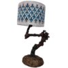 Rustic Persian-Inspired Log Wooden Table Lamp – Handcrafted Decor