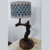 Rustic Persian-Inspired Log Wooden Table Lamp – Handcrafted Decor