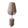 Rustic Log-Shaped Wooden Table Lamp – Hemp Shade Nature Accent