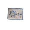 Artistic Rectangular Ceramic Serving Tray - Hand Painted Bird & Sun Design