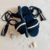 Sling Back Flat Macrame Sandals with Boho Design Handcrafted