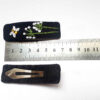 Snap Hair Clip Set Rectangular Shape Hand-Embroidered