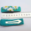 Snap Hair Clip Set Rectangular Shape with Chamomile Design