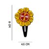 Snap Hair Clip Set with Hand-Embroidered Flower Design