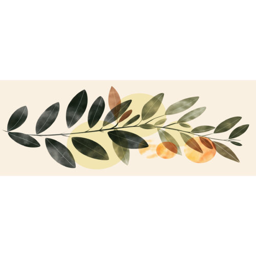 Velvet Table Runner in Printed Leaves Design 6 Seats