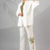 Women's Manto & Pants Set with Embroidered Design