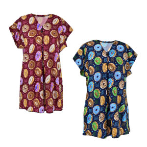 Women’s Short Sleeve Shirt with Doughnut Design Set of 2