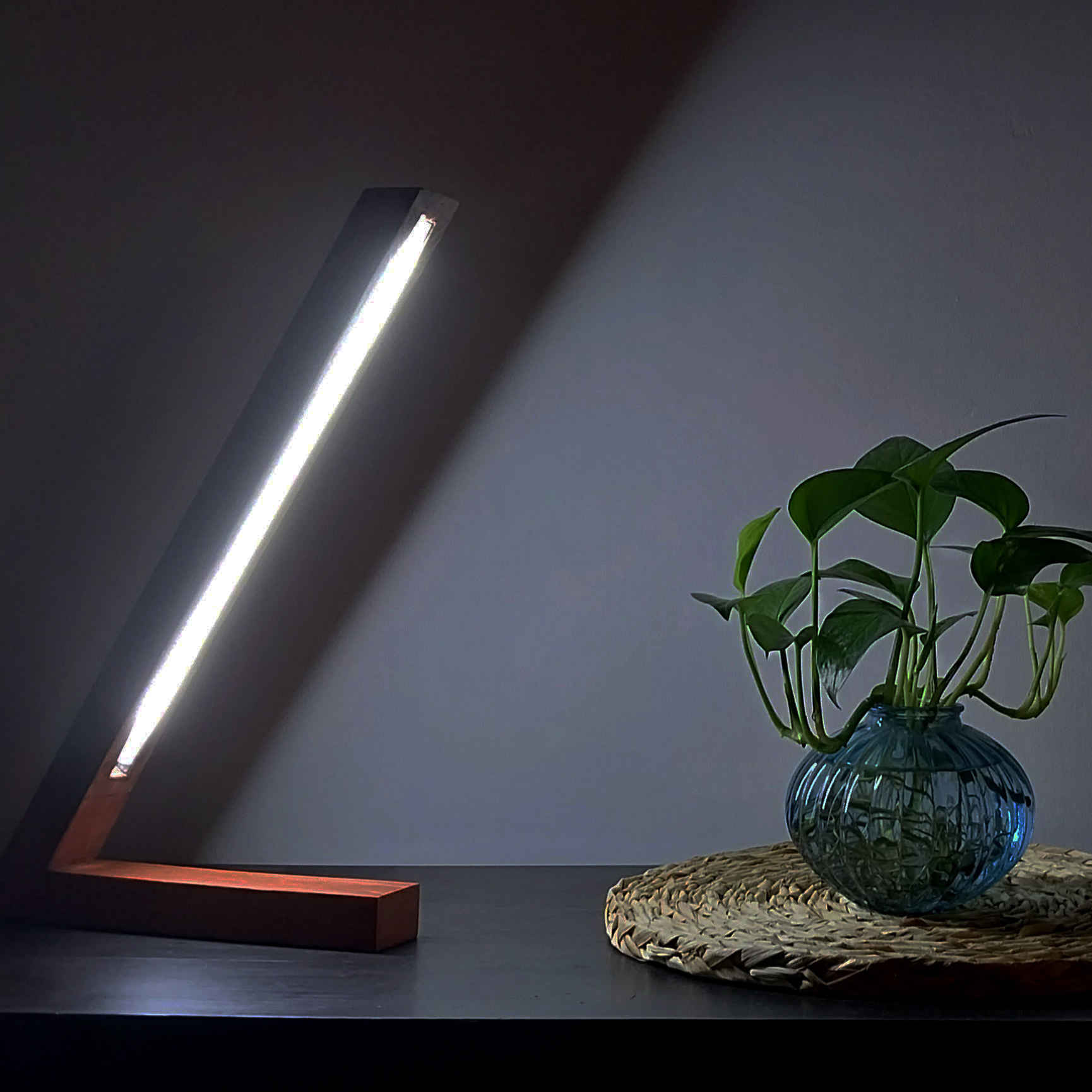 Minimalist Handcrafted Wooden LED Desk Lamp – Reading Task Light