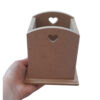 Wooden Makeup Brush Holder Aristic with Heart Design