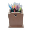 Wooden Makeup Brush Holder Aristic with Heart Design