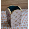 Wooden Makeup Brush Holder Handcrafted with Floral Design